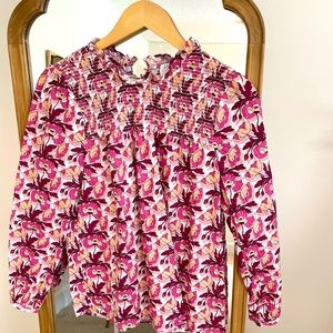 Floral J.Crew smocked top